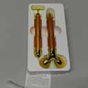 Amirce Face Massager Roller Golden 3D Roller Electric Facial Roller and T Shape Facial Roller Massager Kit Face Rollers