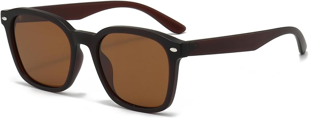 Polarized Sunglasses Women Men, UV Protection,Classic Trendy Shades, Driving Sun Glasses Driving Fishing Golf (Tea Frame/Dark Brown Lens)