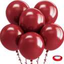 Bezente Burgundy Balloons 18 Inch - 30 Pack Large Thick Dark Ruby Balloons Big Round Retro Wine Red Maroon Latex Balloons for Thanksgiving New Years Casino Themed Cherry Party Decorations