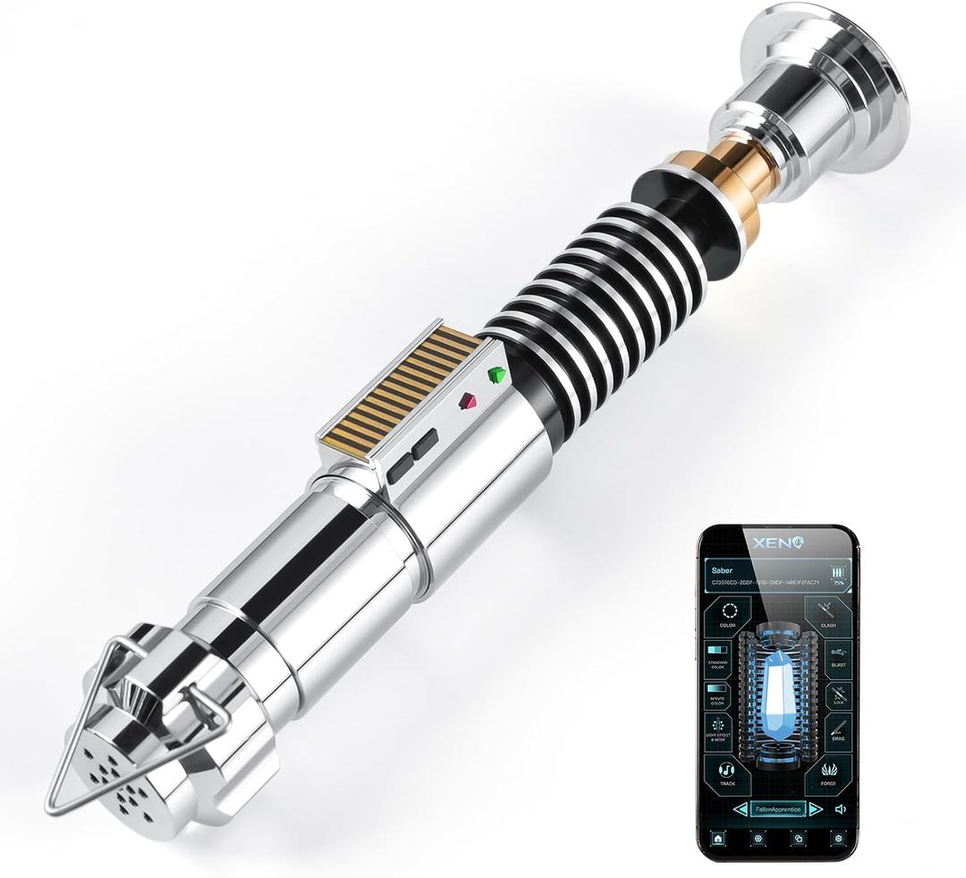 CUSTOM SABER Sensitive Smooth Swing Xenopixel 3.0 Light Saber with 34 Set Sound Fonts, Motion Control Light Saber, Rechargeable, Infinite Color Changing Luke V2 Toy Tool, Medium