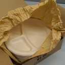 ECOLipak 125 Pack 3 Compartment Plates Disposable, 10 inch Heavy-Duty Compostable Paper Plates Made of Eco-Friendly Sugar Cane Fibers