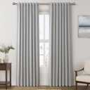 100% Blackout Linen Curtains 84 Inch Length 2 Panels Silver Grey Light Blocking Darkening Living Room Curtains 84 Inches Long Elegant Modern Back Tab Pocket Noise Reducing Drapes for Nursery 52X84