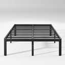 14in High Queen Bed Frame No Box Spring Needed, Heavy Duty Metal Platform Bed Frame Queen Size with Round Corners, Easy Assembly, Noise Free, Black