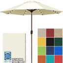 EliteShade USA 10-Year-Non-Fading Solar Market Umbrella with 80 LED Lights Patio Umbrellas Outdoor Table Umbrella with Ventilation