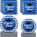 300 Pcs Graduation Party Plates and Napkins Graduation Decorations 2025 Blue Party Supplies Disposable Dessert Paper Plates Napkins for Congrats Grad School Kindergarten Table Decor, Serve 100