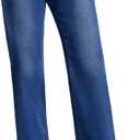 SEVEGO Tall Women's 34"/36"/38" Inseam Wide Leg Jeans High Waisted Stretchy Straight Loose Trendy Denim Pants Pockets (10, Dark Blue)