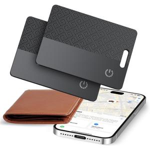 Ultra-Thin Wallet Tracker Card(iOS Only), Bluetooth Tracker Smart Card for Apple Find My iPhone Wallet GPS Tracker, Supports Wireless Charging, 10 Years Battery for Luggage, Wallets, Backpacks, Keys