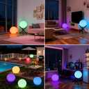 Lightdot 12-Inch RGB+CW Smart Globe Floor Lamp, Corner LED Ball Light with Remote Control, 10W 2700K-6500K Multiple Color Changing, Waterproof Glowing Orb Light for Indoor Outdoor Lighting Decors