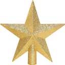 Annecy Christmas Tree Topper - 8" Gold Star Tree Topper, Glitter Shatterproof Christmas Tree Decoration