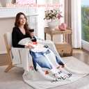 Janzaa MY PENGUIN Love Blanket - Beige Throw Wedding Anniversary Blanket for Men Women Boyfriend Couple - Romantic I Love You Gifts for Him/Her Birthday, Wedding, Valentines, Mothers Day 50'' x 60''