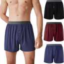 BAMBOO COOL Mens Boxer Shorts Underwear Soft Comfortable Breathable Knit Boxers Short for Men (3 Pack), X-Large