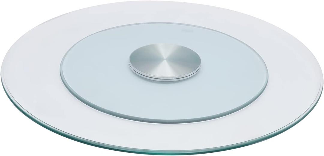 Glass Table Top,Thick Tempered Glass Heavy Duty Turntable with 360° Rotation, Round Tempered Tabletop Serving Plate Transparent Rotating Serving Tray for Dining Table (70CM 27.56inch)