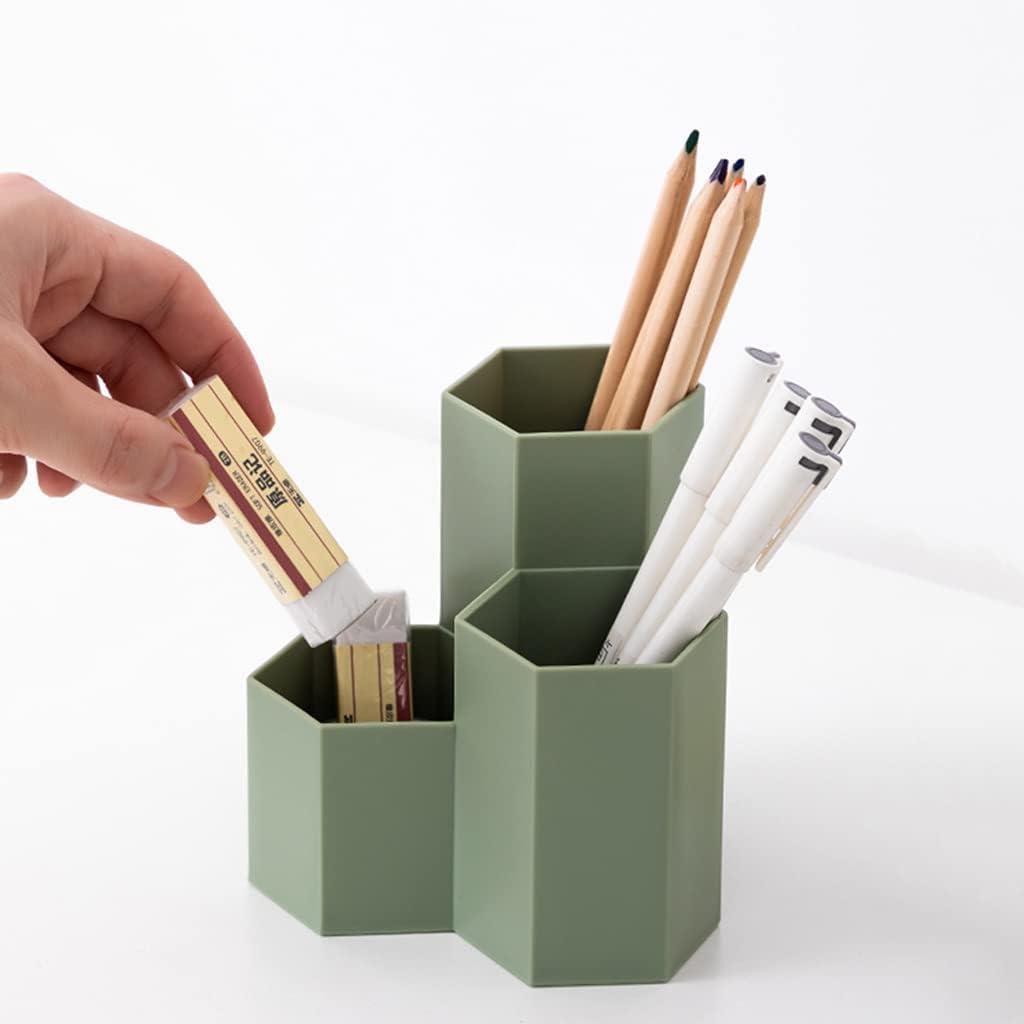 Pencil Organizer Pen Holder for Desk Pens Cup Small Desk Organizer Cute Pen Holder for Office,School and Home (Green, 3)