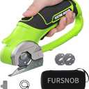 Upgraded 4V Cordless Electric Scissors, Cardboard Cutter with 3 Blades,Case, USB Charging, Max Cutting 1/4" Rotary Box Cutter for Cardboard, Carpet & Plastic, Lightweight & Arthritis Friendly (Green)
