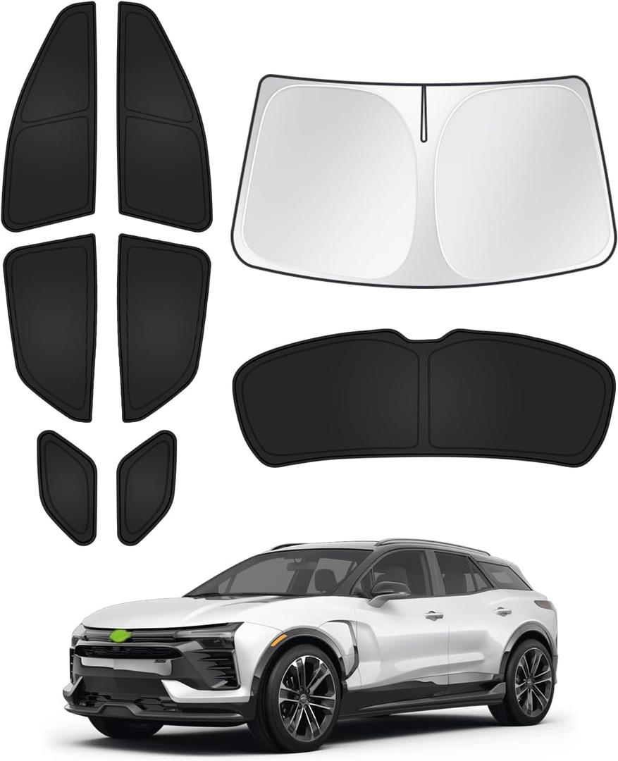 Canvcle Sunshades for 2024 2025 2026 Chevrolet/Chevy Blazer EV (NOT for Chevrolet Blazer) Accessories Windshield Sun Shade Side Rear Window Shade Cover Sun Visor Shield Privacy Protection Black 8PCS