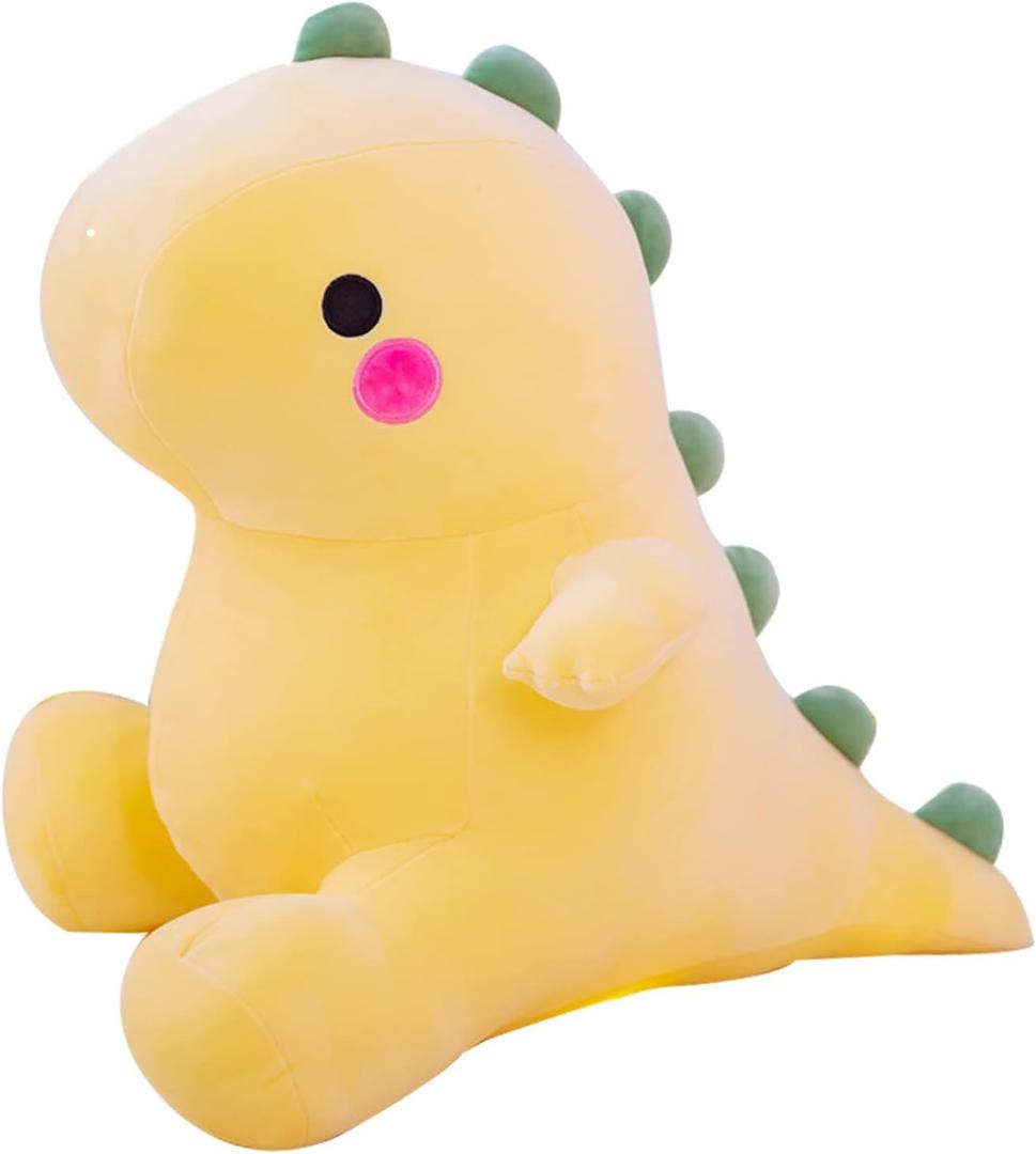 DUANMUL Cute Dinosaur Plush Toys Fat Dinosaur Stuffed Animals Toys Dolls Dinosaur Plush Toy Soft Stuffed Animal Dino Plushies Doll Cute Birthday Gifts for Kids Girls Boys (Yellow,13in) | Fluffy dinosaur stuffed plush toy made of premium soft fabric. Neat stitching, room decoration and daily companion