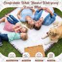 SmoothNovelty 2 in 1 Waterproof Picnic Blankets Outdoor Extra Large Blanket Foldable Double Layer Sandproof Beach Mat with Carry Strap for Camping Yard Lawn Park Beach Grass(White)
