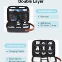 Luxtude Electronics Organizer Travel Case for Chargers and Cords, Hard Case for Electronics, Portable Tech Bag, Travel Essentials for Chargers/Mouse/USB Drives/SD Cards, Tech Gifts