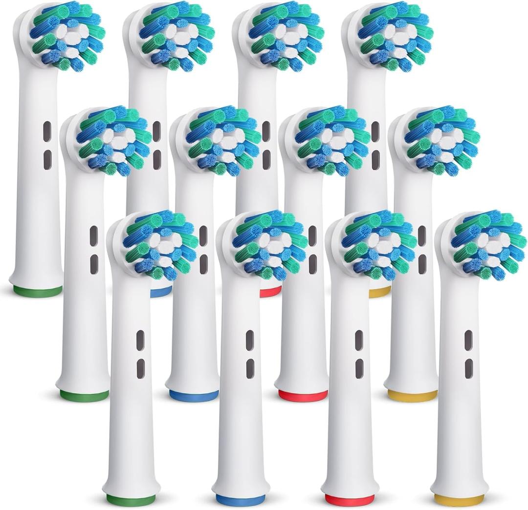 Replacement Toothbrush Heads Compatible with Oral B Braun 12 Pcs Professional Electric Toothbrush Heads Brush Heads Replacement for Heads Refill Pro 500/1000/1500/3000/3757/5000/7000/7500/8000