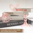 Glass Candlestick Holder Taper and Candle Holder Desktop Decoration for Wedding Dinning Party-3 pcs