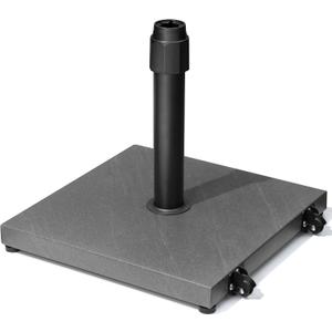 45lbs Patio Umbrella Base with Wheels - Heavy Duty Outdoor Patio Market Umbrella Stand for Deck with Rollers, Poolside, Balcony, Wind-Resistant Design, Grey