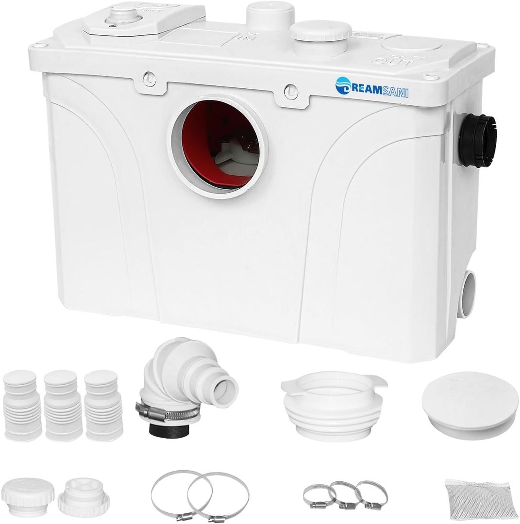 700W Macerator Pump for Macecrating Toilet Sewerage Sump Pump for Basemnet Room Toilet Upflush Waste Water Marine Toilet Disposal Laundry Sink Shower