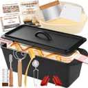 Rectangular Cast Iron Dutch Oven for Bread Baking, Cast Iron Sourdough Bread Pan with Lid Handles Lame, Even Heat Bread Baking Pan for Homemade Bread Cake Meatloaf, 3.2QT