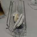 Soap Dish for Shower Suction Cup Powerful Vacuum System Rustproof 304 Stainless Steel Basket Sponges Holder with Razor Hooks for Bathroom or Kitchen Soap Holder (Silver)