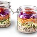 Mason Craft & More Clear Glass Clamp Jars, 1 Liter, 2 PK