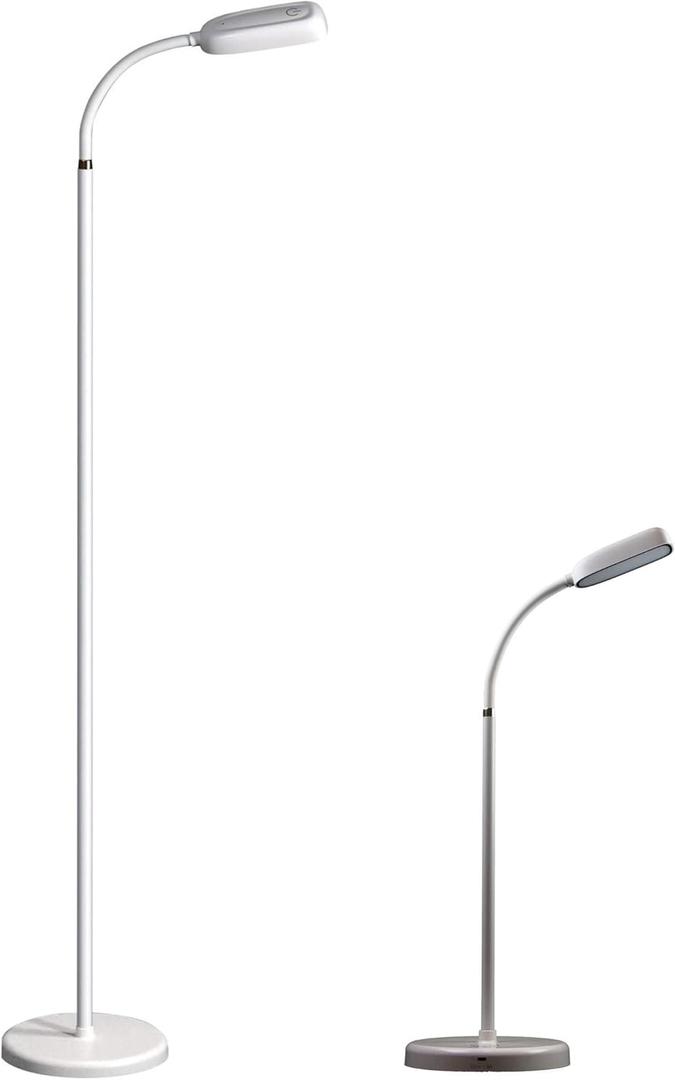 KOZIS Cordless Rechargeable Type-C FlexLamp | 2-in-1 Desk Floor Customizable | 3 Colors Adjustable Gooseneck | Stepless Dimming | Lamp for Piano Craft Bedroom Office Study Reading Camping