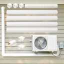 4" W 15.5Ft L Mini Split AC Line Cover Kit Decorative PVC Tubing Pipe Cover Set for Center Air Conditioner&Heat Pumps Systems