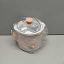 COOK WITH COLOR 2QT Mini Electric Round Slow Cooker - Adjustable Settings, Removable Stoneware Pot, Tempered Glass Lid, Dishwasher Safe, Cool-Touch Side Handles, Dusty Rose