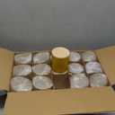 SHOWIN 14 OZ Thick Candle Jars for Making Candles 12 Pcs, 3 Wick Empty Jars with Wood Lids for Candle Making, Sample Container, Frosted Yellow