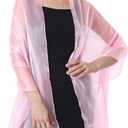 Women Sheer Crepe Shawl - Lightweight Soft Shimmer Wrap for Evening Party, Travel & Festival - Versatile Elegant