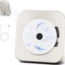 Off White Audio CD Player with Speakers for Home Decor (CD909)