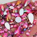 1000Pcs Gems Jewels for Crafting, Flat Back Acrylic AB Rhinestones Gemstone, DIY Craft for Pirate Halloween Party, Clothes Shoes Dress Jewelry Making Decorations (07 Rose AB)