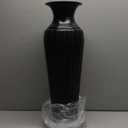 Hosley Tall Metal Floor Vase 26 Inch High, Ideal Gift for Floral Arrangements Modern Home Decor for Dining Room, Livingroom, Bedroom, Hallway Corner, Wedding Party, Spa (Black)