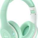 EarFun K2 Kids Bluetooth Headphones, Kids Headphones with Volume Limited, 40H Playtime, Built-in Mic, Stereo Sound, Foldable Over-Ear Headphone for School/Travel/iPad/Tablet, Green