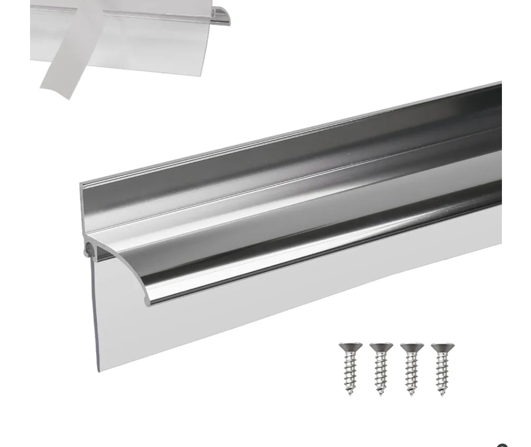 25" Shower Door Bottom Deflector for Chrome Framed Shower Door Drip Rail Replacement with Vinyl Sweep 25" Shower Door Bottom Deflector for Chrome Framed Shower Door Drip Rail Replacement with Vinyl Sweep