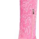 IUV Cowboy Boots For Women Knee High Western Cowgirl Boots Snip Toe Side Zipper Chunky Heel, Size: 7.5