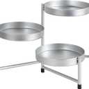 Kate and Laurel Finn Modern Tri-Level Plant Stand, 7.25 x 7.25 x 10, Silver, Indoor Multi-Tiered Plant Stand for Tabletop