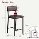 Garvee Bar Stools Set of 4 with Backrest and Footrest, 25 in Counter Height Bar Stools with Thick Cushion, Upholstered Kitchen Barstools for Dining Room, Bar, Retro Brown