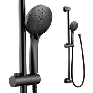 Moen Eco Performance 5 Funtion Handheld Showerhead, 30 Inch Slide Bar and 69 Inch Hose, 3558EPBL (Matte Black)