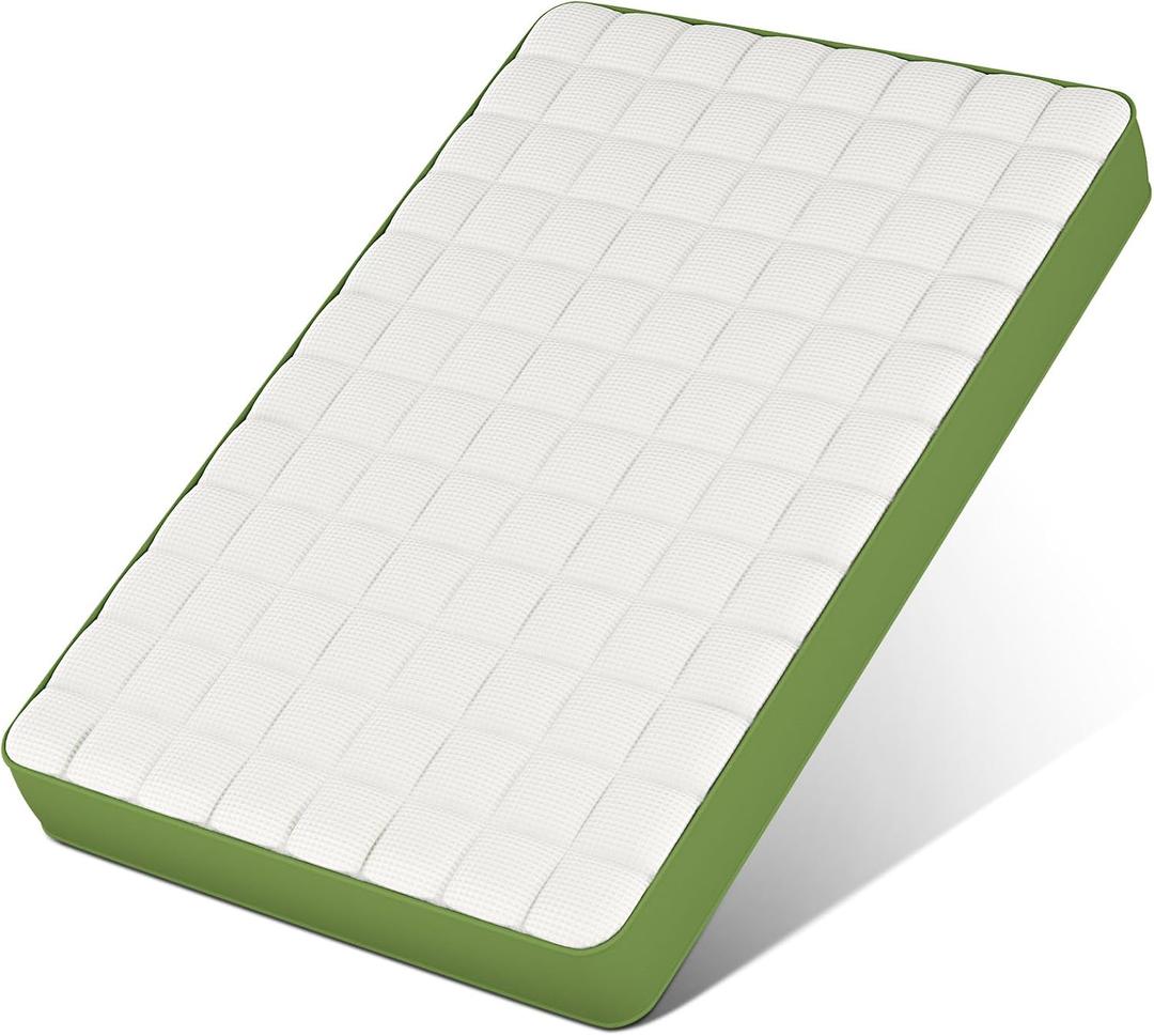 3" Mini Mattress, 38" Lx24 W Premium Foam Mattresses, Soft Pure Cotton Breathable Cover Fabric, Waffle Grid