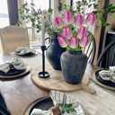 6PCS 23" Fake Tulip Flowers Artificial Violet Tulips Long Stem Faux Flower, Silk Flower Dcor for Floral Arrangement Home Farmhouse Wedding Decoration