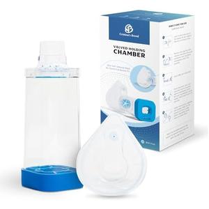 Inhaler Spacer for Adults, Aerochamber Spacer with Comfortable Adult Face Mask, Spacer for Inhaler & MDI, Improves Pump & Aeroflow Chamber Delivery for Asthma, Blue