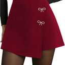 GORGLITTER Women's Asymmetrical Wrap Mini Skort Skirts Y2K Sparkle Shorts Summer Rave Party Concert Festival Skorts (XS)