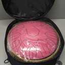 Steel Tongue Drum 12 Inch 15 Notes: Handpan Drums Set with Music Book Mallets Carry Bag - Hand Pan Instrument for Adults Musical Education Meditation Yoga (Pink)