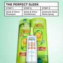 Garnier Fructis Diamond Sleek Hair Shine Spray, Frizz Control and Heat Protectant for Frizzy, Dry Hair, Formulated with Vegan Keratin Smoothing Complex and Argan Oil, 4.6 Fl Oz