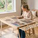TEAKMAMA 27.6"H 1500Pcs Puzzle Table with Legs,4 Drawers for Adults,Natural